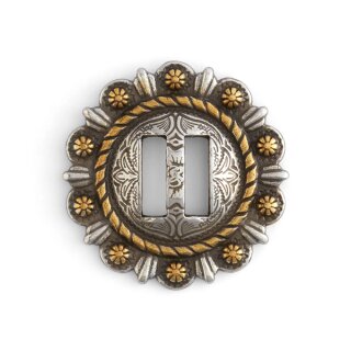 Schlitz Berry Concho 38 mm Antik Versilbert