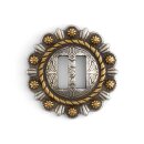 Schlitz Berry Concho 38 mm Antik Versilbert