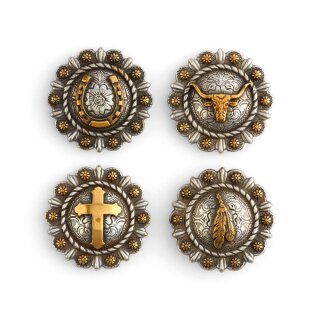 Roped Berry Round Conchos mit Motiv