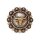 Roped Berry Round Concho - Stierkopf 32mm