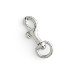Kleiner Federkarabiner Messing vernickelt