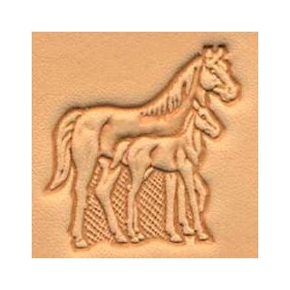3D Stempel Stute mit Fohlen