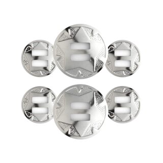 Geschlitzte runde Conchos mit Stern – 10er Pack