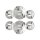 Geschlitzte runde Conchos mit Stern – 10er Pack