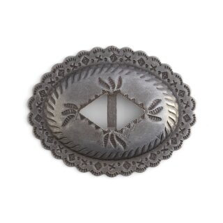 Nava Geschlitzte Conchos - Matt Nickel Finish - Medium - 6er Pack
