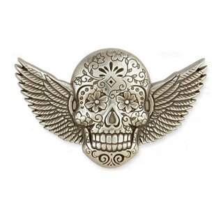 Sugar Skull Concho Wings - Antik Silber