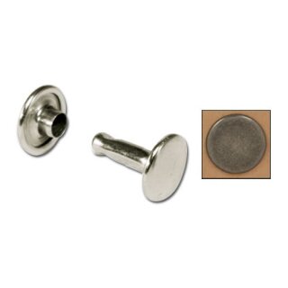 Breite Doppelkopf Niete - Klein -  Antik Nickel