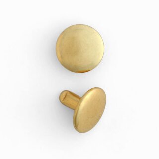 Breite Doppelkopf Niete - Mittel -  Messing Finish
