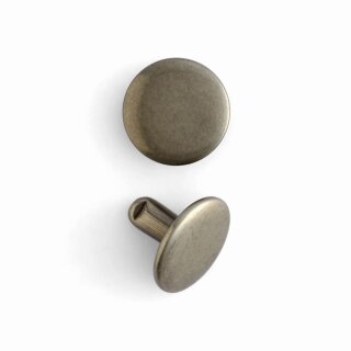 Breite Doppelkopf Niete - Mittel -  Antik Nickel