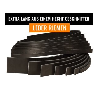 Lederriemen XL-Länge (ab 210 cm) – Schwarz