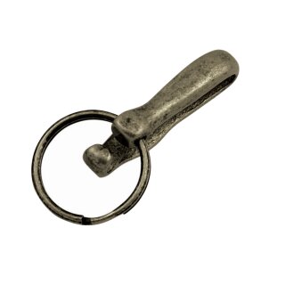 Gürtelclip mit Schlüsselring - Antik Messing