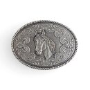 Pferd Buckle Oval in antik Nickel