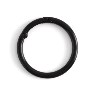 O-Ring mit Federtor 38mm  Schwarz glänzend