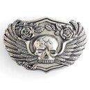 Skull Buckle Antique Silver